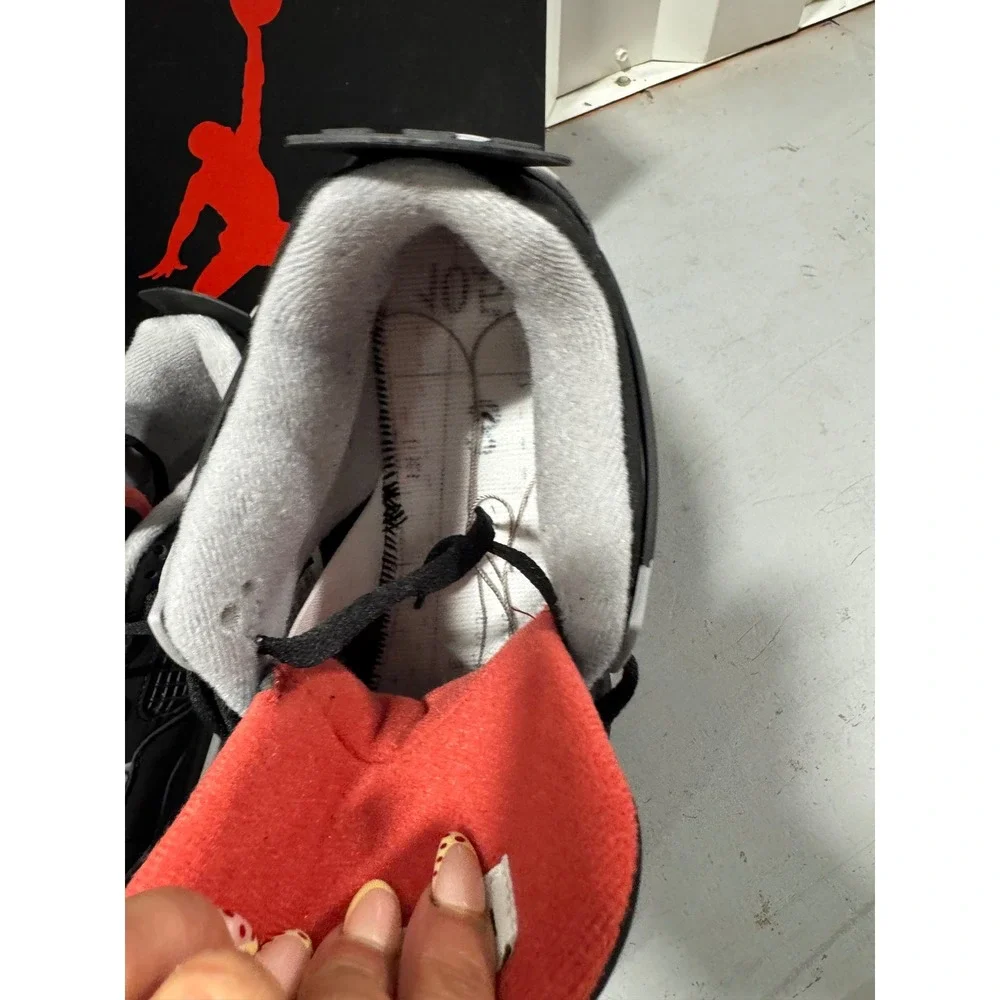 Nike Air Jordan 4 Retro Bred 2019 Black Fire Red Cement Grey Mens 10.5